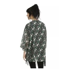 2x My Neighbor Totoro coverup open shawl sheer polyester‎ short kimono black